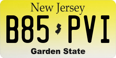 NJ license plate B85PVI