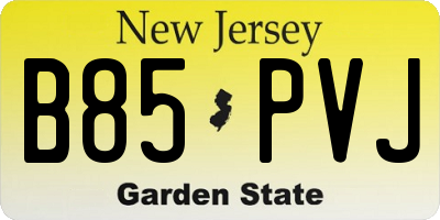 NJ license plate B85PVJ