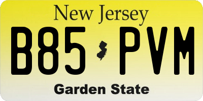 NJ license plate B85PVM