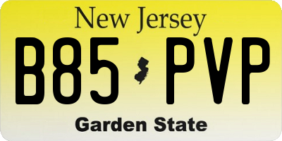 NJ license plate B85PVP
