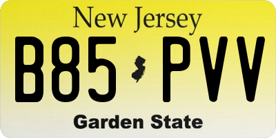 NJ license plate B85PVV