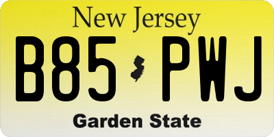 NJ license plate B85PWJ