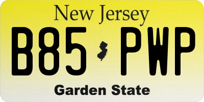 NJ license plate B85PWP
