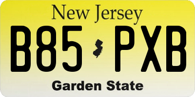 NJ license plate B85PXB