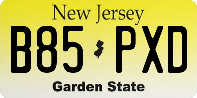 NJ license plate B85PXD
