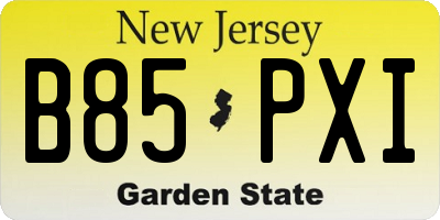 NJ license plate B85PXI