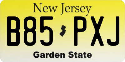 NJ license plate B85PXJ