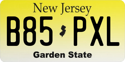 NJ license plate B85PXL