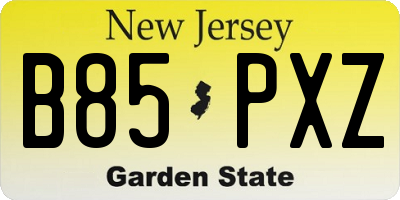 NJ license plate B85PXZ