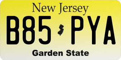 NJ license plate B85PYA