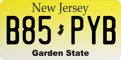 NJ license plate B85PYB
