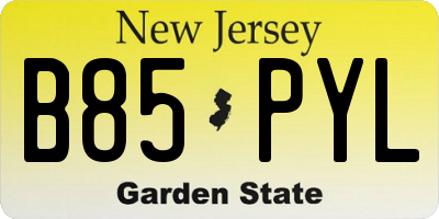 NJ license plate B85PYL