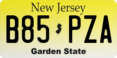 NJ license plate B85PZA