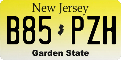 NJ license plate B85PZH