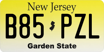 NJ license plate B85PZL