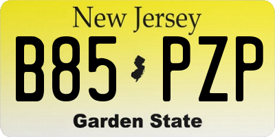 NJ license plate B85PZP