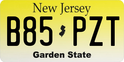 NJ license plate B85PZT