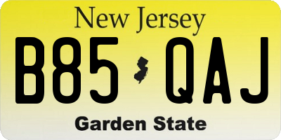 NJ license plate B85QAJ