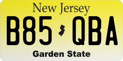 NJ license plate B85QBA