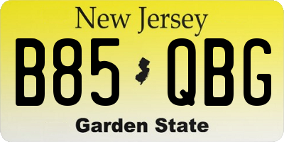 NJ license plate B85QBG