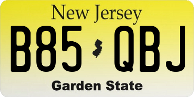 NJ license plate B85QBJ