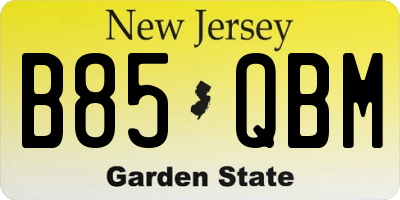 NJ license plate B85QBM