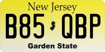 NJ license plate B85QBP