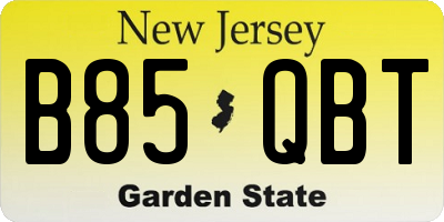 NJ license plate B85QBT