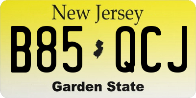 NJ license plate B85QCJ