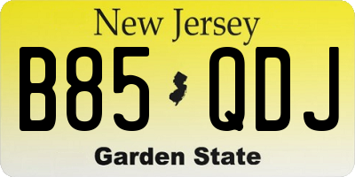 NJ license plate B85QDJ
