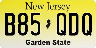 NJ license plate B85QDQ