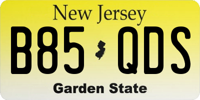 NJ license plate B85QDS
