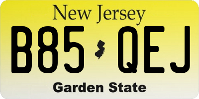 NJ license plate B85QEJ