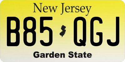 NJ license plate B85QGJ