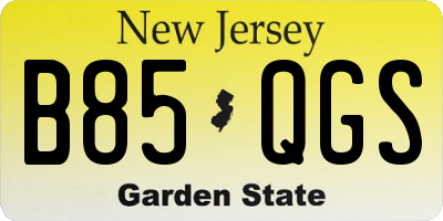 NJ license plate B85QGS