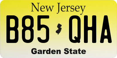 NJ license plate B85QHA