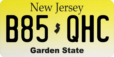 NJ license plate B85QHC