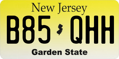 NJ license plate B85QHH