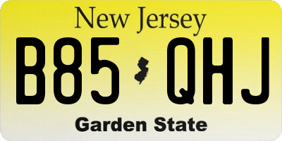NJ license plate B85QHJ