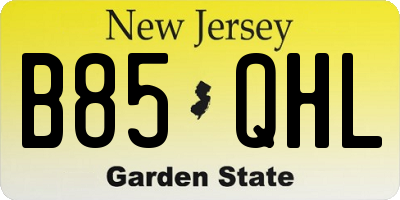 NJ license plate B85QHL