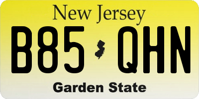 NJ license plate B85QHN