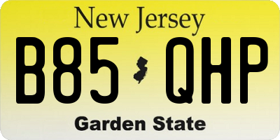 NJ license plate B85QHP