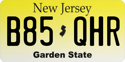 NJ license plate B85QHR