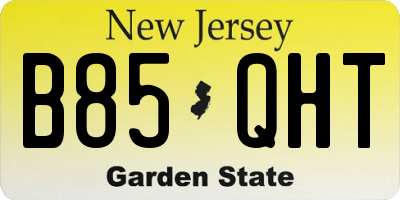 NJ license plate B85QHT