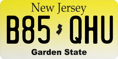 NJ license plate B85QHU