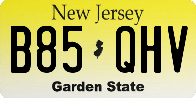 NJ license plate B85QHV