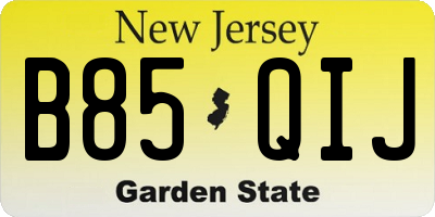 NJ license plate B85QIJ