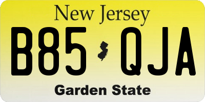 NJ license plate B85QJA