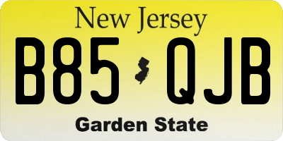 NJ license plate B85QJB