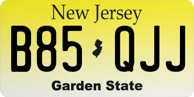 NJ license plate B85QJJ